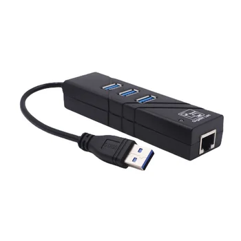 Адаптер USB 3.0 Gigabit Ethernet без драйверов - Сетевая карта USB с 3-портовым концентратором - Адаптер USB-RJ45