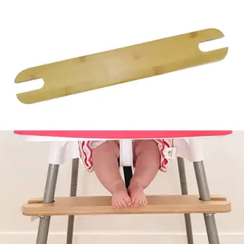 Надежная нескользящая подставка для ног на высоком стульчике из натурального бамбука, деревянная подставка для ног с 4 резиновыми кольцами для малышей Универсальный