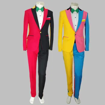 2023 Новый мужской модный костюм Уличного персонализированного цвета, соответствующий Нерегулярному Цвету Костюма, костюм для сцены