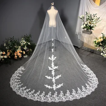 Головной убор для невесты, Свадебное платье, Сказочное Новое Кружево, Длинное Кружево в корейском стиле, белый Универсальный