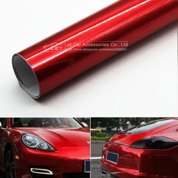 Автомобильный стайлинг, красная глянцевая автомобильная наклейка с металлическим блеском, для обертывания в автомобиль, глянцевая виниловая пленка, наклейки для автомобилей