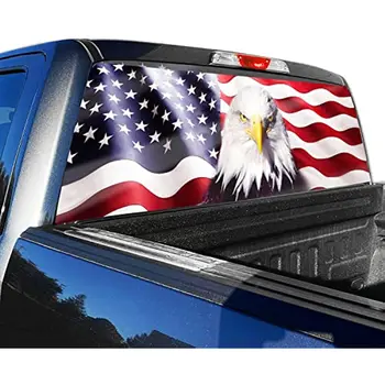 Наклейки на задние стекла грузовиков с американским флагом Hsdiokl, Наклейки на Задние стекла с орлом для грузовиков, внедорожников, Легковых автомобилей, Универсальные, 66 