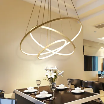 Современные кольцевые светодиодные потолочные круглые люстры для гостиной, столовой, кухни, подвесной светильник, светильники для дома, освещение