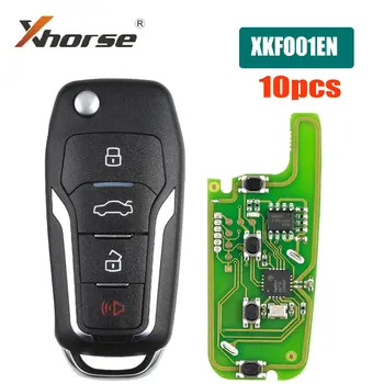 10 шт./лот Xhorse XKFO01EN 4 Кнопки VVDI Провода Универсальный Дистанционный ключ для Автомобиля Ford Дистанционный ключ для VVDI Mini Key Tool VVDI2 Английский