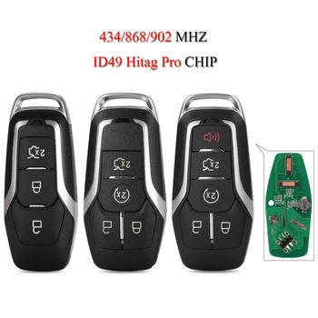 jingyuqin дистанционный умный автомобильный ключ для Ford Mustang Edge Explorer Fusion Mondeo Kuka 3/4/5 кнопок 433.92/434/868/ 902 МГц ID49 чип