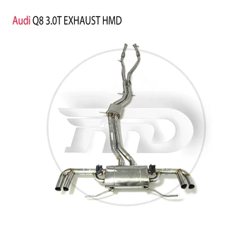 Производительность Выхлопной системы HMD Из нержавеющей Стали Catback Со Средней Трубой Для Audi Q8 2019-2023 3,0 T Электронный Клапанный Глушитель