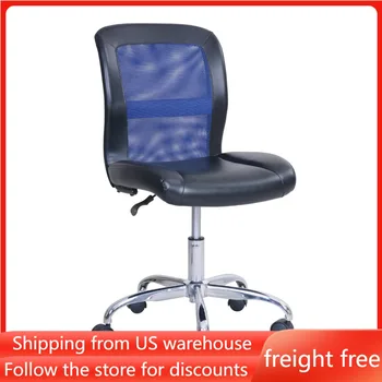 Поворотный легкий компьютерный стул Relax с виниловой сеткой, офисный стул со средней спинкой, черно-синий, Бесплатная доставка, Стулья, мебель