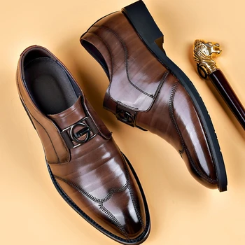 Мужская кожаная обувь Роскошного бренда, деловые модельные туфли с острым носком, свадебные туфли для мужчин, Официальная обувь для мужчин, Мужские большие размеры