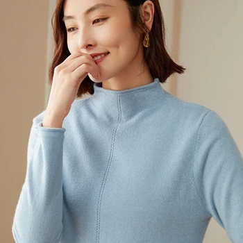 2022 Осенне-зимний свитер из 100% кашемира Menca, пуловеры высшего качества, одежда для женщин, топы с длинными рукавами
