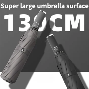 Прочные ветрозащитные зонты, большие Для прочного складывания, Полностью автоматические, Супер Водонепроницаемые, Мужские, Большие, УФ, деловые, Солнцезащитные