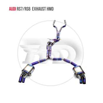 Производительность выхлопной системы из титанового сплава HMD Catback для Audi RS6 RS7 Автоматическая модификация Электронного клапана Глушителя