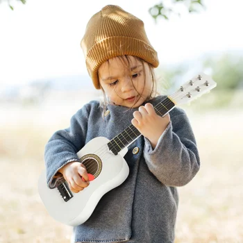 21 дюймовая 6-струнная акустическая гитара, деревянная гитара для детей младшего возраста, стартер для гитары с медиатором и гитарными струнами для обучения начинающих