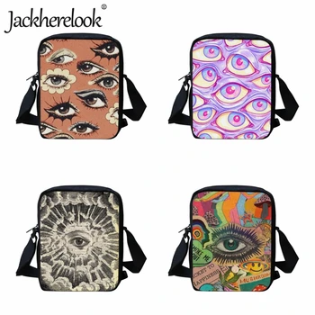 Jackherelook, сумки-мессенджеры с художественным рисунком глаз, детские сумки через плечо для подростков, сумки для отдыха и путешествий для мальчиков и девочек