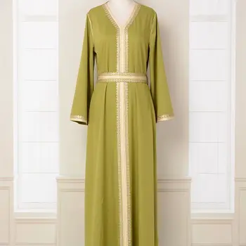 Женское кружевное платье Dubai Robe, расшитое золотым бисером