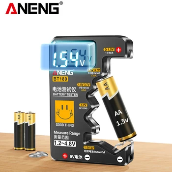 ANENG Digital Battery Tester Проверка заряда батареи Универсальный ЖК-дисплей AA/AAA/9 В/1,5 В Детектор проверки емкости батареи с кнопочными ячейками