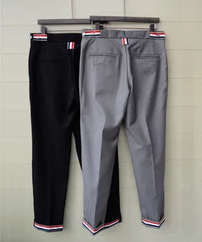 GD Quan Zhilong одинаковые брюки TB, универсальные повседневные брюки slim fit, брюки с девятью точками, КОРИЧНЕВЫЕ мужские и женские брюки одинакового стиля