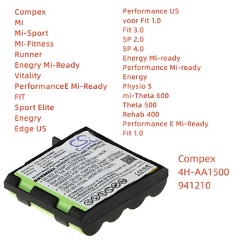 Медицинский Аккумулятор для Compex 4H-AA1500 941210 Mi Mi-Sport MI-Fitness Runner Enegry Mi-Ready Vitality Performance 2000mAh