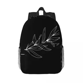 Дизайн листьев Черно-белая коллекция 2 Рюкзака Подростковая сумка для книг Мультяшные детские школьные сумки Дорожный Рюкзак Сумка через плечо