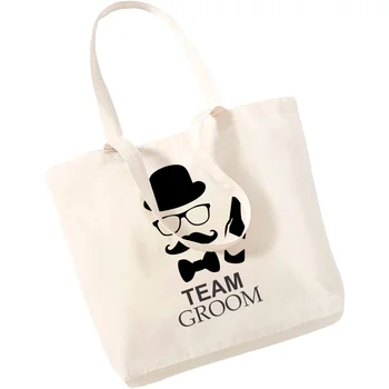 Team Groon/модная сумка для одной вечеринки, холщовая сумка-тоут, женская повседневная сумка через плечо, многоразовые сумки для покупок