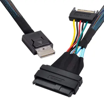 Xiwai Oculink SFF-8611 Разъем U.2 U.3 SFF-8639 Разъем NVME PCIe PCI-Express SSD кабель с питанием SATA для материнской платы SSD 50 см
