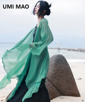 UMI MAO Новый китайский дизайнерский кардиган из шифона неправильной формы для женского меньшинства: легкое дышащее свободное солнцезащитное пальто