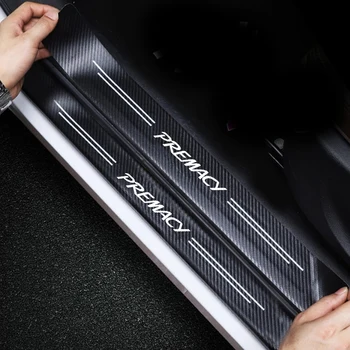 Полосы против царапин на дверной Педали автомобиля из углеродного волокна для Логотипа Mazda Premacy 2023, Защитные наклейки на Порог багажника, бампер, Порог