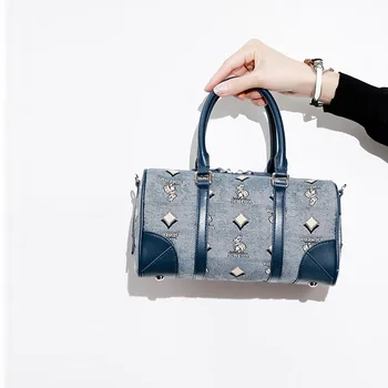 Роскошная дизайнерская сумка, сумка через плечо, Высококачественная Женская сумка из хлопка и конопли, сумка-подушка Rabbit Boston, ручная сумка через плечо