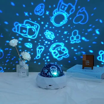 Океаническая люминесцентная игрушка, музыкальная атмосферная лампа со звуком Bluetooth, Детский ночник для комнаты и детский проектор звездного света