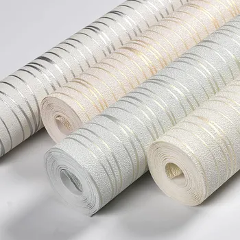 beibehang дизайнерские блестящие обои с металлической текстурой в вертикальную тонкую полоску, рулон виниловых обоев из ПВХ papel de parede 3D