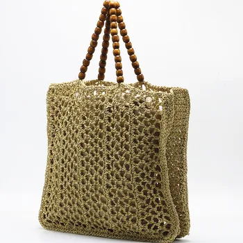 Модная плетеная из полой соломы сумка через плечо для женщин