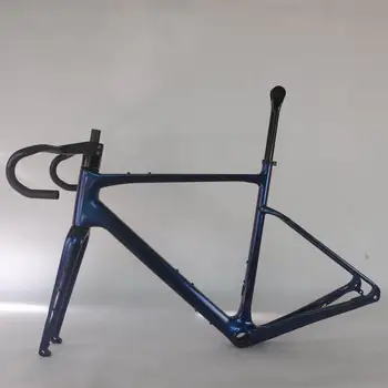 дисковая гравийная рама 2022, гравийная велосипедная рама GR044, велосипедная гравийная рама цвета хамелеон, велосипедная рама
