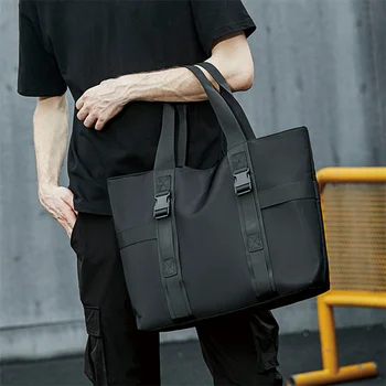 Мужская сумка, Японские сумки-тоут, Тканевые Модные сумки на плечо для мужчин 2023, Роскошная Дизайнерская Большая Студенческая Черная мужская повседневная сумка