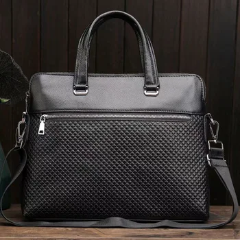 Новый Деловой Мужской портфель для руководителей на молнии, Кожаная сумка для документов, Роскошная сумка-мессенджер, мужская сумка для ноутбука