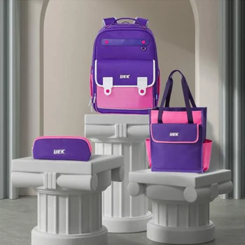 Комплект школьных сумок из 3 предметов, Брендовый рюкзак для девочек-подростков и мальчиков 2023, Модные ортопедические рюкзаки для начальной школы из водонепроницаемой ткани