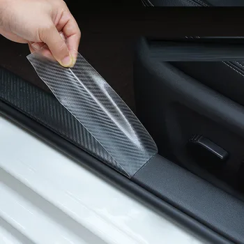 ПВХ прозрачная наклейка в полоску из углеродного волокна, цветная краска для кузова, защищает пленку из углеродного волокна, прозрачный виниловый клей от автома