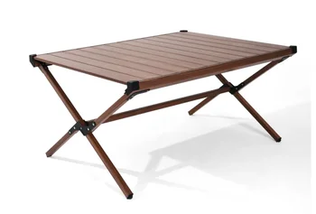 Алюминиевый походный стол с откидной крышкой, темно-коричневый складной стол mesa desk, столы