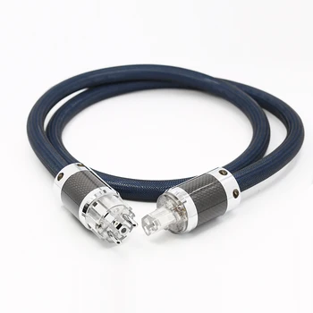 P111 Высококачественный посеребренный кабель питания OFC hifi из углеродного волокна с родиевым покрытием AC EU AU US power plug Шнур питания Power line CD