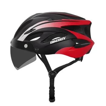 Велосипедный защитный шлем с задним фонарем, Мотоциклетный скутерный велосипедный шлем, очки со съемным козырьком, шлем для горных шоссейных велосипедов