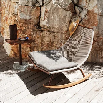 Уличная мебель кресло-качалка плетеный стул для внутреннего двора виллы, ленивый шезлонг на балконе