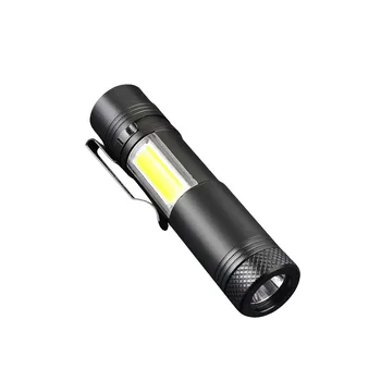 Светодиодный фонарик Mini XPE COB, Портативный Водонепроницаемый фонарь, Карманный фонарик с зажимом, Аварийное освещение От батареи 14500 AA