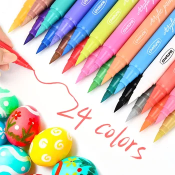 24 Пастельных цвета Акриловая кисть, маркер, краски, ручки Доступны на холсте из каменного стекла, Металлокерамической кружке, древесном пластике, пасхальном яйце