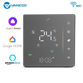 Термостат Vancoo Tuya Wifi для Водяного Газового Котла С подогревом Центральный Регулятор Температуры Пола Smart Life Alexa Alice