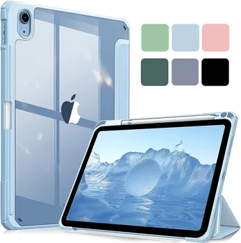 Гибридный Чехол для iPad Pro 9.7 10.2 7th 8th 9th 10th 10.9 A2602 A2270 Mini6 8.3 Чехол с Держателем ручки Прозрачная Задняя Крышка Air 1