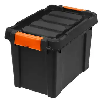 Сверхмощный Пластиковый Ящик Для Хранения объемом 5 Галлонов, черный