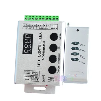 программируемый RGB светодиодный пиксельный контроллер HC008 4 Клавиши дистанционного управления 5 ~ 24 В 133 режима эффектов диммер для светодиодной ленты WS2812 WS2811 2801