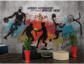 3d обои на заказ настенная роспись баскетбол спорт граффити настенная живопись гостиная домашний декор фотообои для стен в рулонах